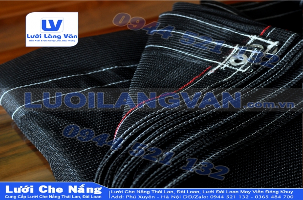 Lưới Che Nắng Dệt Kim Đài Loan Chất Lượng Cao, May Viền Đóng Khuy